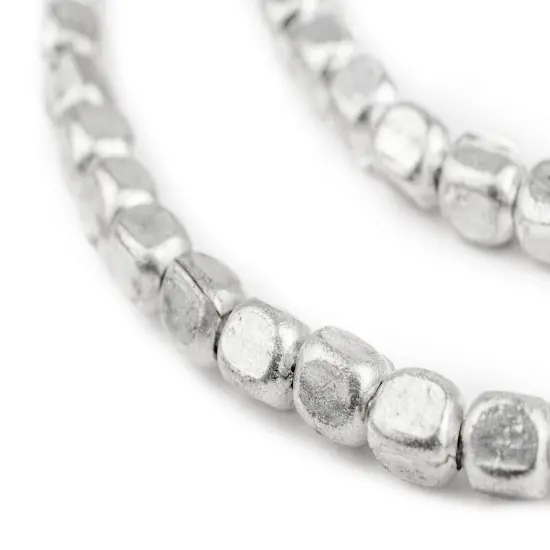 The Bead Chest Silver Rounded Rectangle Beads (6x5mm) {1}