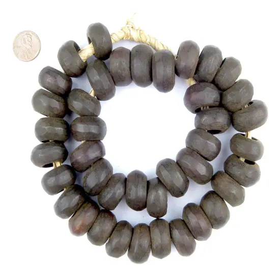 The Bead Chest Brown Bone Beads - Full Strand of Fair Trade African Beads (Ring, Brown) {2}