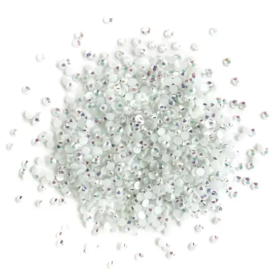 Buttons Galore Jewelz Rhinestones Craft Embellishments Assorted Colors Approx. 1600 Pieces White ab {1}