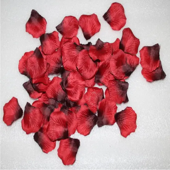 1000 Pcs Rose Petal Wedding Party Decorations Red & black {1}