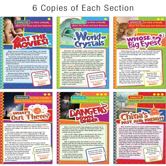 Carson Dellosa Ready to Go: Analyze Guided Reading Set, Grades 3-4 Resource Book With 36 Nonfiction Leveled Readers, Discussion Guides, Prompts, and More {3}