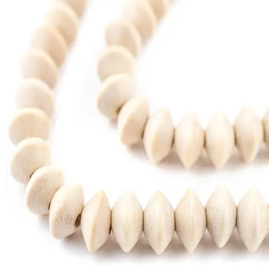 The Bead Chest Cream Bicone Natural Wood Beads (5x8mm): Organic Eco-Friendly Wooden Bead Strand for DIY Jewelry, Crafts, Necklace and Bracelet Making {1}