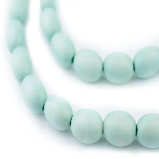 The Bead Chest Mint Green Oval Natural Wood Beads (15x10mm): Organic Eco-Friendly Wooden Bead Strand for DIY Jewelry, Crafts, Necklace and Bracelet Making {1}