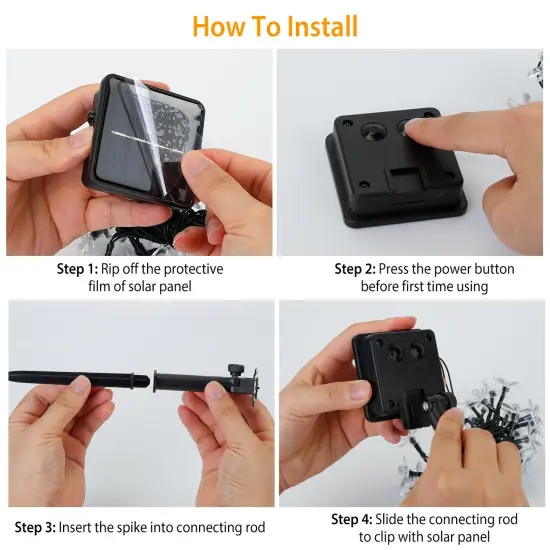 2Pcs Solar Powered String Lights 50LED Beads Fairy Sakura Flower Blossom Lights {6}