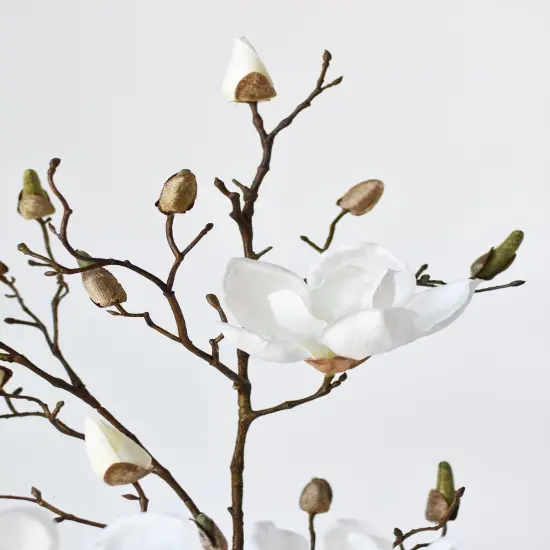 40" Faux Magnolia Branch Stem {6}