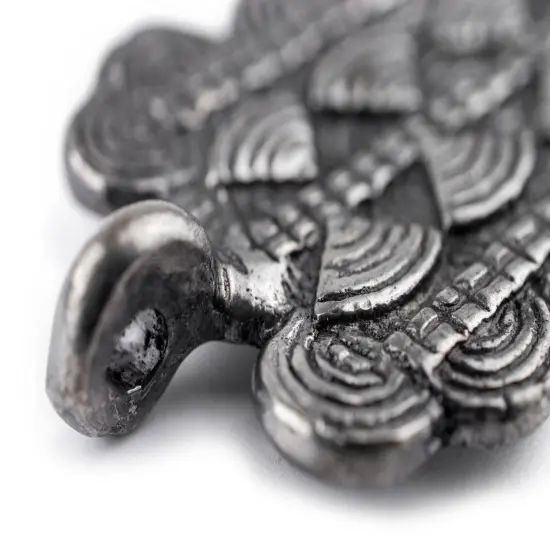 The Bead Chest Silver Thousand Sun Baule Pendant (38x60mm): African Tribal Metal Pendant for DIY Jewelry and Necklace {4}