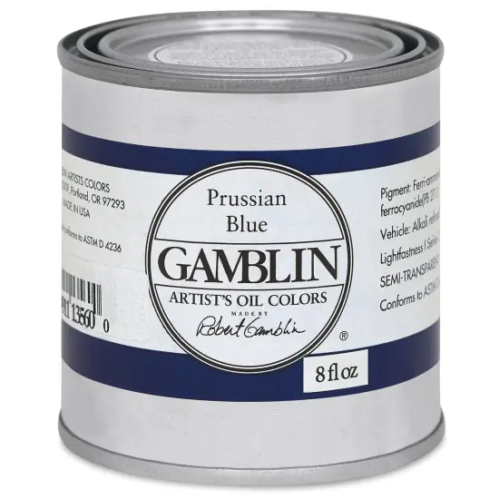 Gamblin Artist's Oil Color - Prussian Blue, 8 oz Can {2}