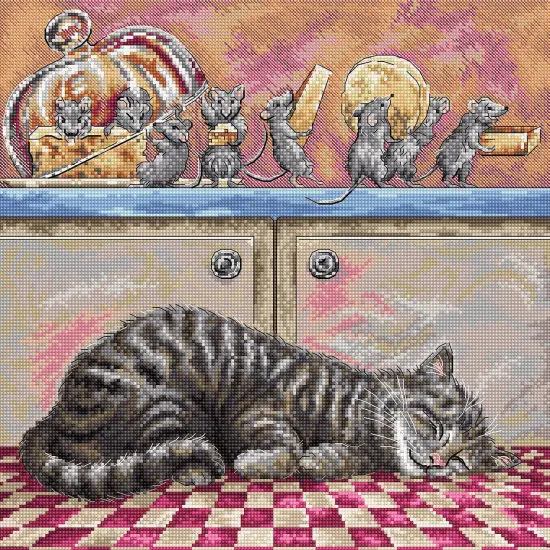 When the Cat Sleeps L8072 Counted Cross Stitch Kit {1}