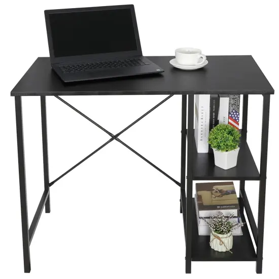 Computer Desk PC Laptop Table Workstation Study Home Office With 2 Tier Shelves {1}
