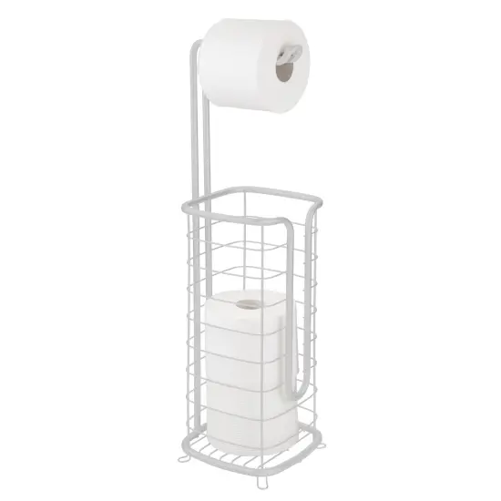 mDesign Steel Freestanding Toilet Paper Holder Stand and Dispenser {1}
