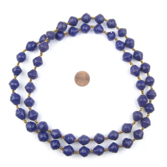The Bead Chest Recycled Paper Bead Necklace from Uganda - Fair Trade African Jewelry (Royal Purple) {2}