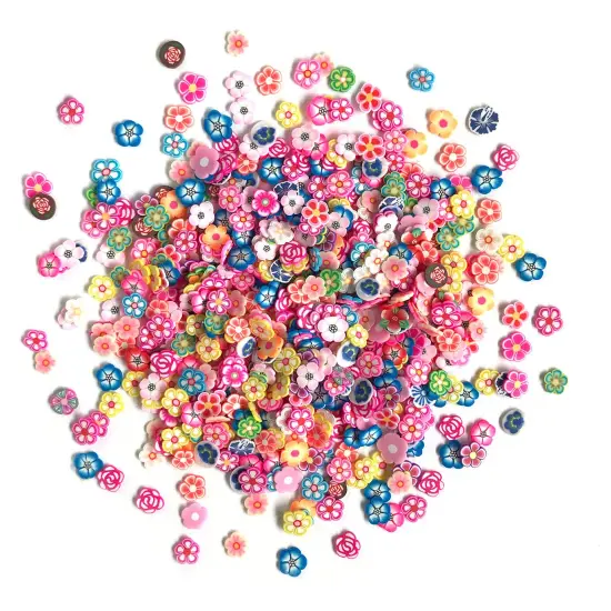 Buttons Galore and More Sprinkletz - Tiny Polymer Clay Embellishments - Flowers Bundle 36 grams {4}