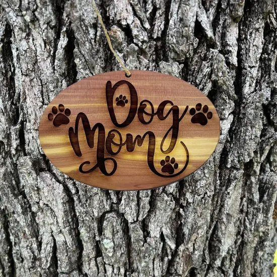 Dog mom - Cedar Ornament {4}