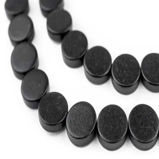 The Bead Chest Black Circular Natural Wood Beads (15x15mm): Organic Eco-Friendly Wooden Bead Strand for DIY Jewelry, Crafts, Necklace and Bracelet Making {1}