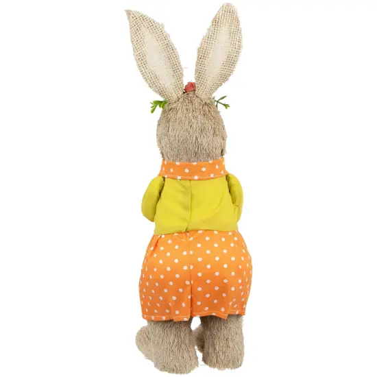Northlight Standing Girl Rabbit with Easter Egg Figure - 15" - Orange and Green Beige {7}