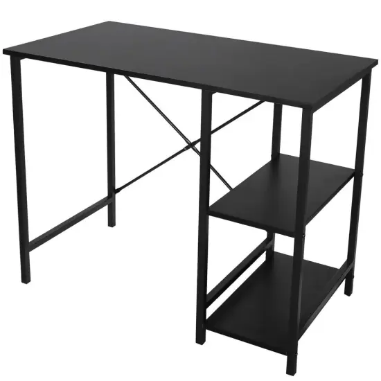 Computer Desk PC Laptop Table Workstation Study Home Office With 2 Tier Shelves {2}