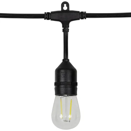 Northlight LED S14 Patio String Lights -Clear - 19.25' Black Wire - 20 ct {5}