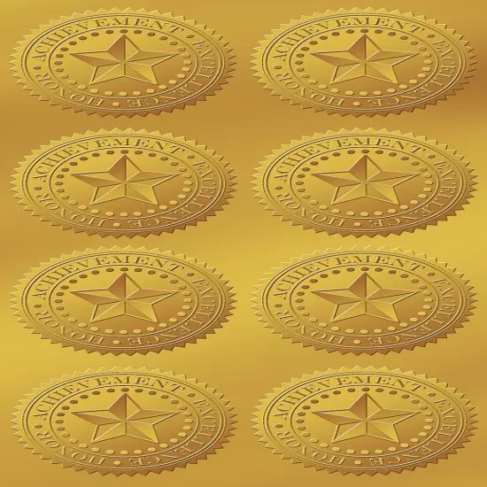Great Papers! Foil Certificate Sales, Gold Foil Starburst Embossed, Self-Adhesive, 1.75 inches, 48 Seals {1}