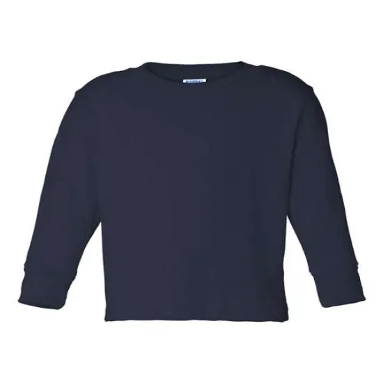 Rabbit Skins&reg; Toddler Cotton Jersey Long Sleeve Crewneck Tee - 3311 Navy {2}