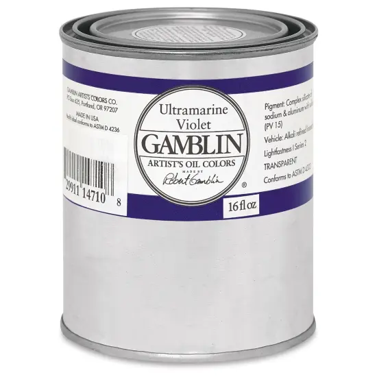 Gamblin Artist's Oil Color - Ultramarine Violet, 16 oz Can {2}