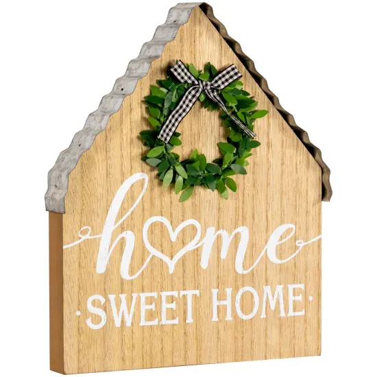 Northlight Wooden House Frame "Home Sweet Home" Cutout Decoration - 9.75" Beige {5}