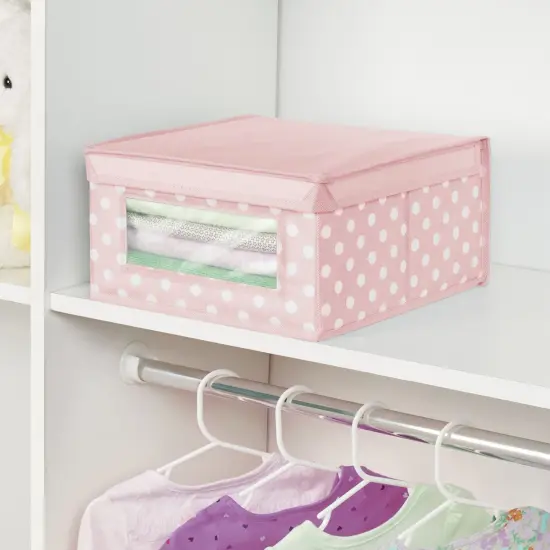 mDesign Medium Fabric Nursery Box with Lid/Window {2}