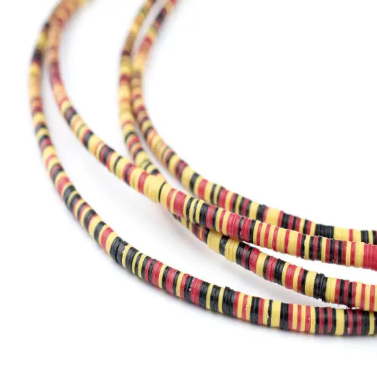 African Vinyl Beads, Ghana Vulcanite Crafts Supplies for DIY Jewelry Making, Necklaces, Bracelets (3mm, African Medley) {1}