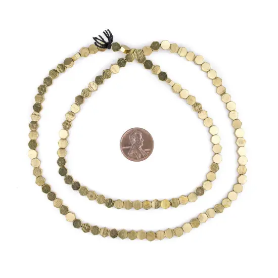 The Bead Chest Brass Hexagonal Beads 6mm, Full Strand of Quality Metal Spacers for DIY Jewelry Design {2}
