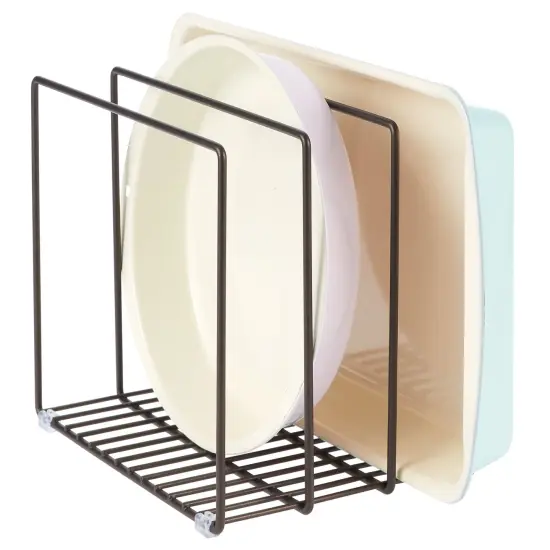 mDesign Steel Storage Tray Organizer Rack for Kitchen Cabinet {1}