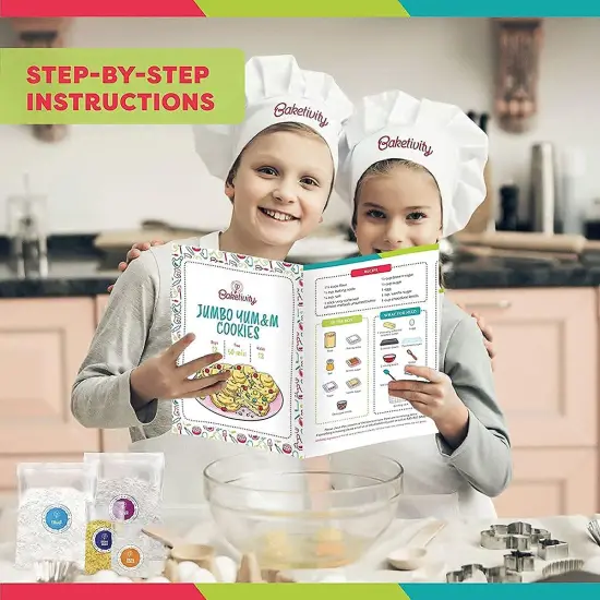 BAKETIVITY Kids Baking DIY Activity Kit - Bake Delicious Yum&m Jumbo Cookies- Real Fun Little Junior Chef Essential Kitchen Lessons {4}