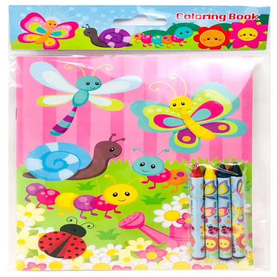 Tiny Mills Butterfly Spring Insect Coloring Books with Crayons Party Favors with 12 Coloring Books and 48 Crayons {4}