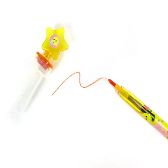 TINYMILLS 24 Pcs Easter 2 in 1 Stackable Stacking Crayon with Extra Stamper Topper, Easter Basket Filler {4}