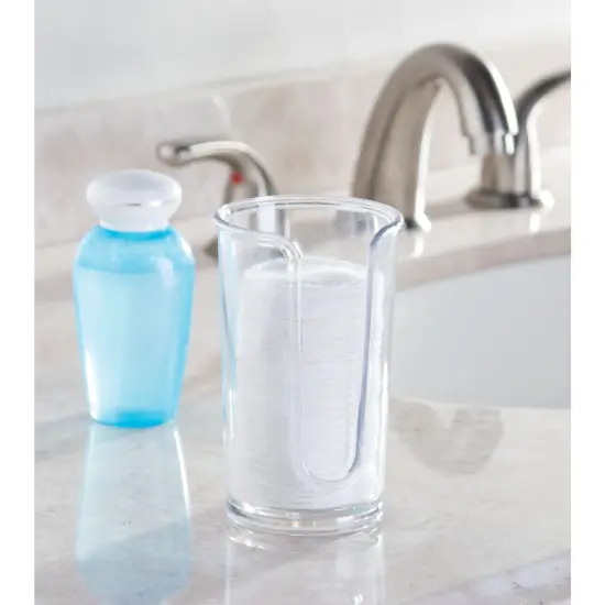 mDesign Small Plastic Disposable Cosmetic Astringent Pad/Wipe Dispenser - Clear {2}