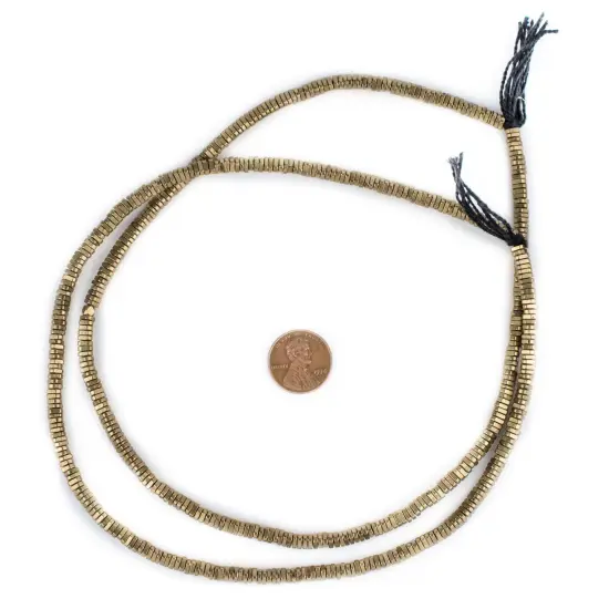 The Bead Chest Faceted Brass Triangle Heishi Beads (4mm) {2}