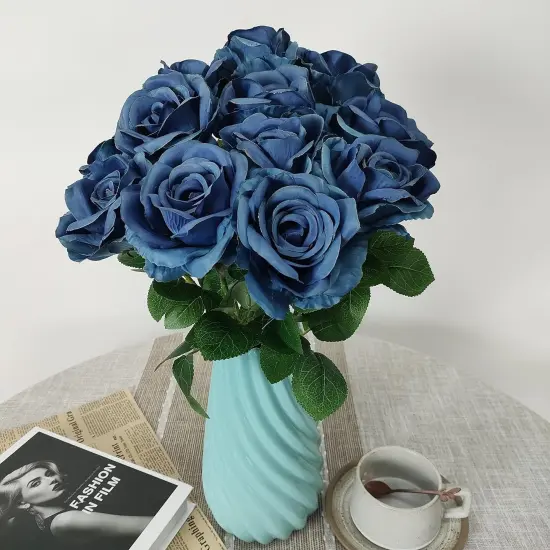 12 Pcs Artificial Roses for Wedding & Any Occasions Black {8}