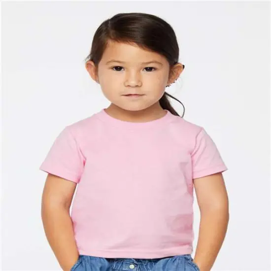 Rabbit Skins&reg; Toddler Cotton Jersey Crew Neck Short Sleeve Tee - 3301T Pink {1}