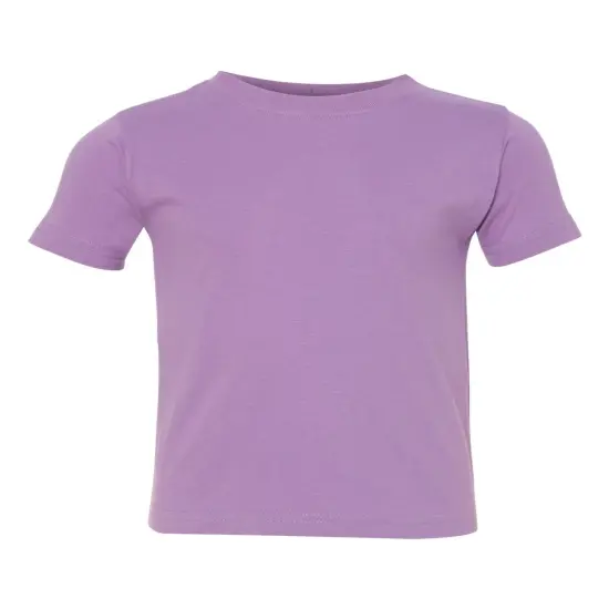 Rabbit Skins &reg; Toddler Girls' Ruffle Neck Fine Jersey Crewneck Short Sleeve Tee Lavender {2}