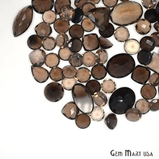Smoky Topaz Gemstone, 100% Natural Faceted Loose Gems, November Birthstone, 10-20mm, 100 Carats, GemMartUSA (ST-60010) {5}
