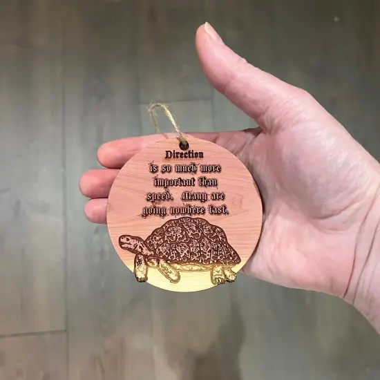 Turtle Direction is so much more important than speed - Cedar Ornament {4}
