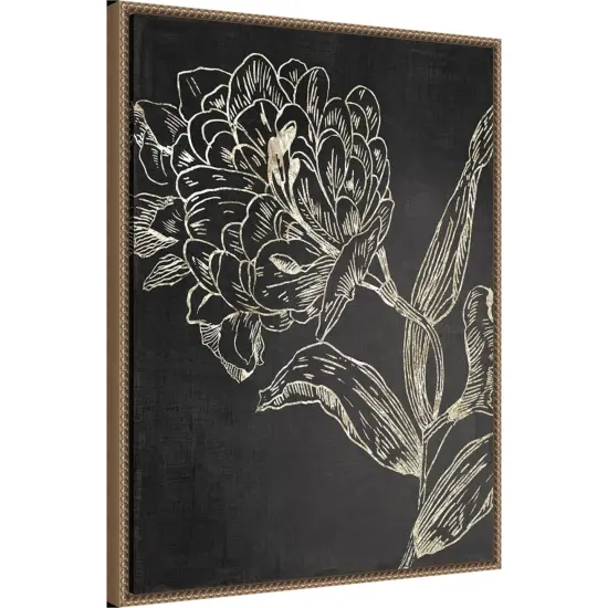 Golden Flower Folklore II by Asia Jensen Framed Canvas Wall Art {3}