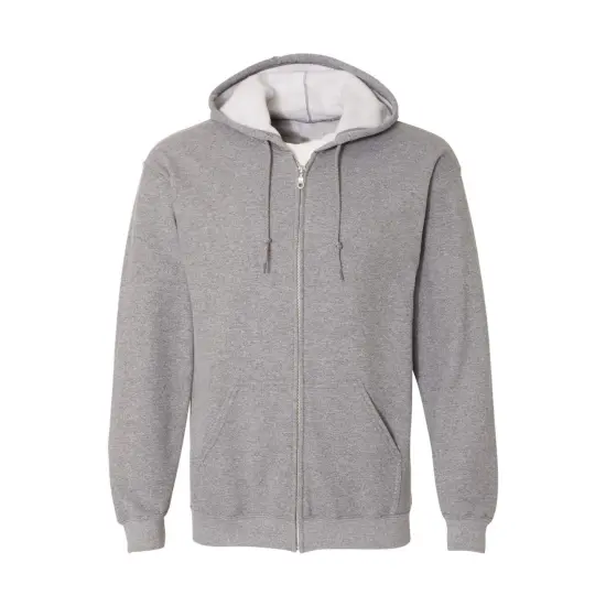 Gildan&reg; Classic Fit Full-Zip Long Sleeve Hooded Sweatshirt Graphite heather {2}