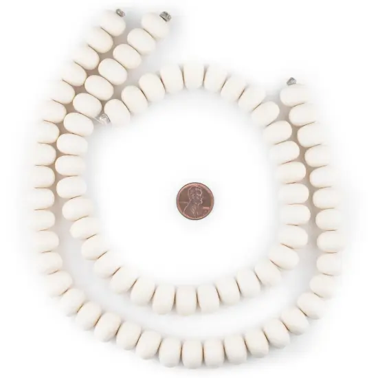 The Bead Chest White Abacus Natural Wood Beads (10x15mm): Organic Eco-Friendly Wooden Bead Strand for DIY Jewelry, Crafts, Necklace and Bracelet Making {2}