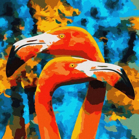 Painting by Numbers kit Orange flamingos KHO4261 {2}