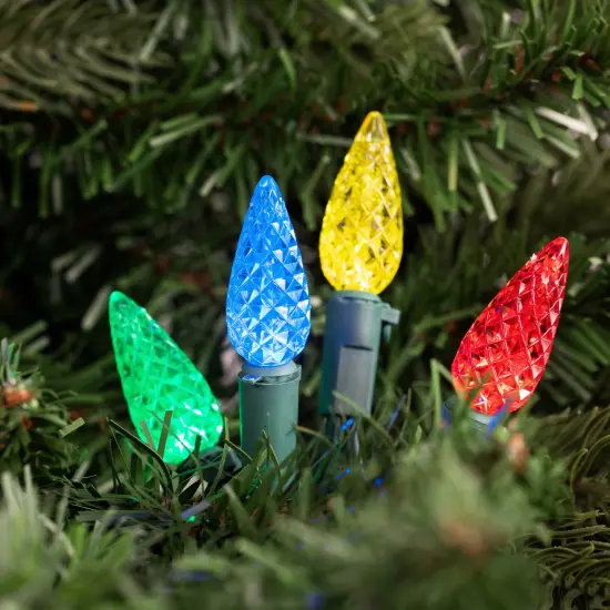 Northlight LED Faceted C6 Christmas Lights - Multi-color - 66' Green Wire - 200ct {4}