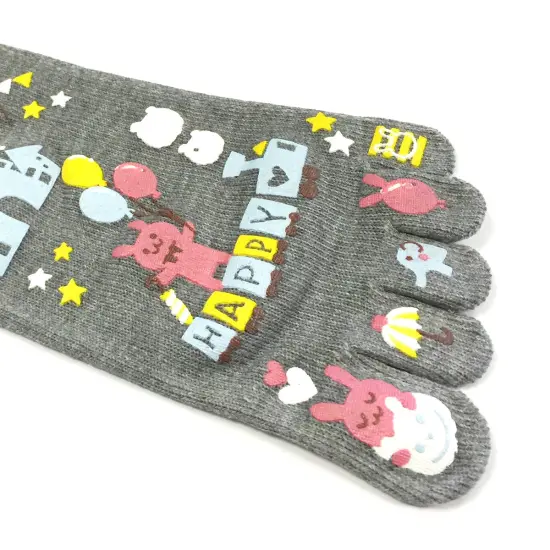 Wrapables Amusement Park Cartoon Socks Five Toe Socks (Set of 3) {6}