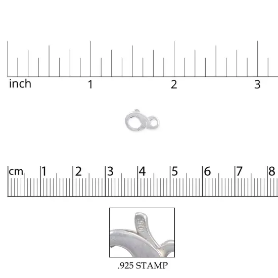 Infinity Lobster Clasp 6.7x11.5mm Sterling Silver (1-Piece) {2}