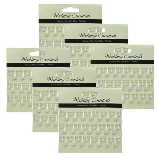 12 Yards of Teardrop Pearl Trim 6 Packs of 2 Yards {1}