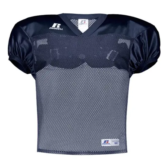 Russell Athletic&reg; - Stock Practice Jersey, Practice Wear- S096BM | Crafted from 100% polyester mini porthole mesh for maximum breathability and comfort | Perfect for practice sessions or casual games Burnt orange {4}