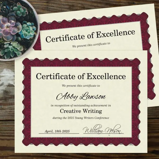Great Papers! Parchment Certificates with Metallic Border, Red Border, 8.5" x 11", Printer Compatible, 100 Count {2}