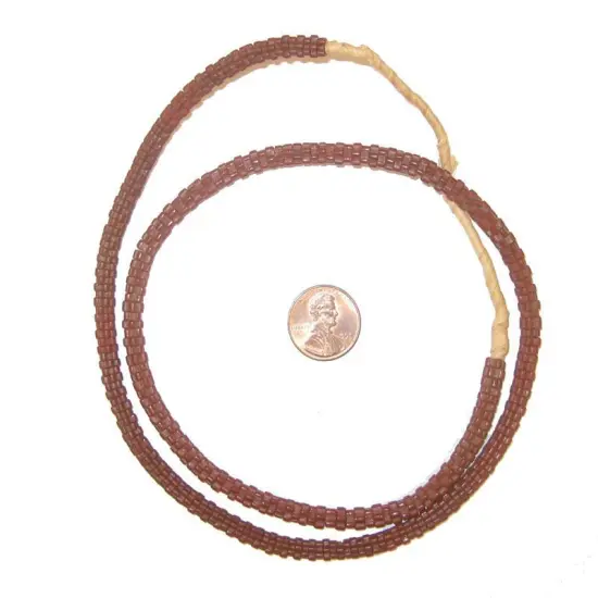 The Bead Chest Brown Star Snake Beads 5mm West Africa African Unusual Glass 26 Inch Strand Handmade {2}